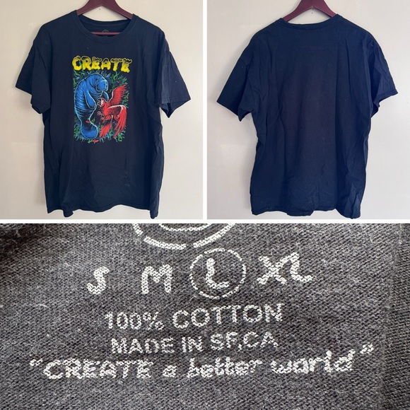 Graphic Tee Bundle 6 Piece Black T-Shirts Short Sleeve Lot Size Large - Picture 7 of 15